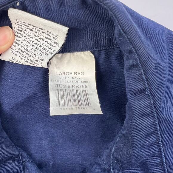 Rasco L FR Fire Resistant Light Snap Up Navy Men's Utility Work Wear NR755 CAT2 - Picture 11 of 14